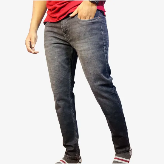 Men's Stone Wash Grey Regular Fit Denim Jeans | Classic Everyday Wear
